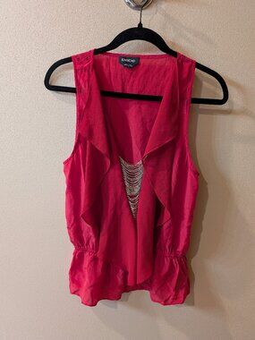 Red silk beaded 2010s Bebe Going Out Top size small